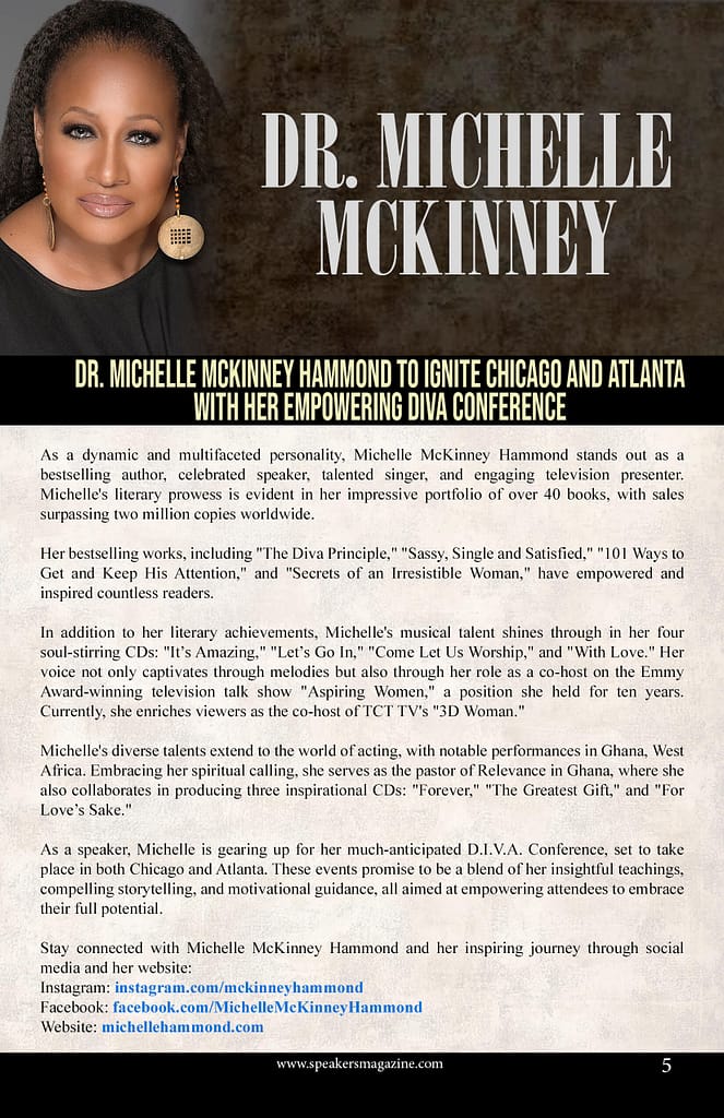 Dr. Michelle McKinney Hammond to Ignite Chicago and Atlanta with her Empowering Diva Conference