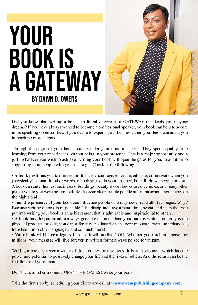 Your Book is a Gateway by Dawn D. Owens